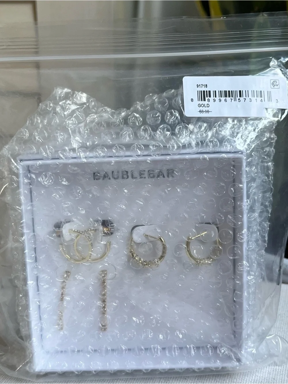 BaubleBar Your Go To Set of 3 Hoop & Drop Earrings Gold